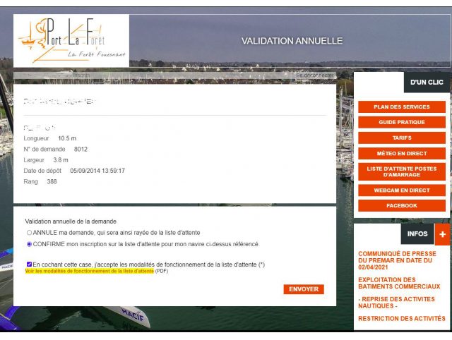 OUVERTURE DES VALIDATIONS ANNUELLES