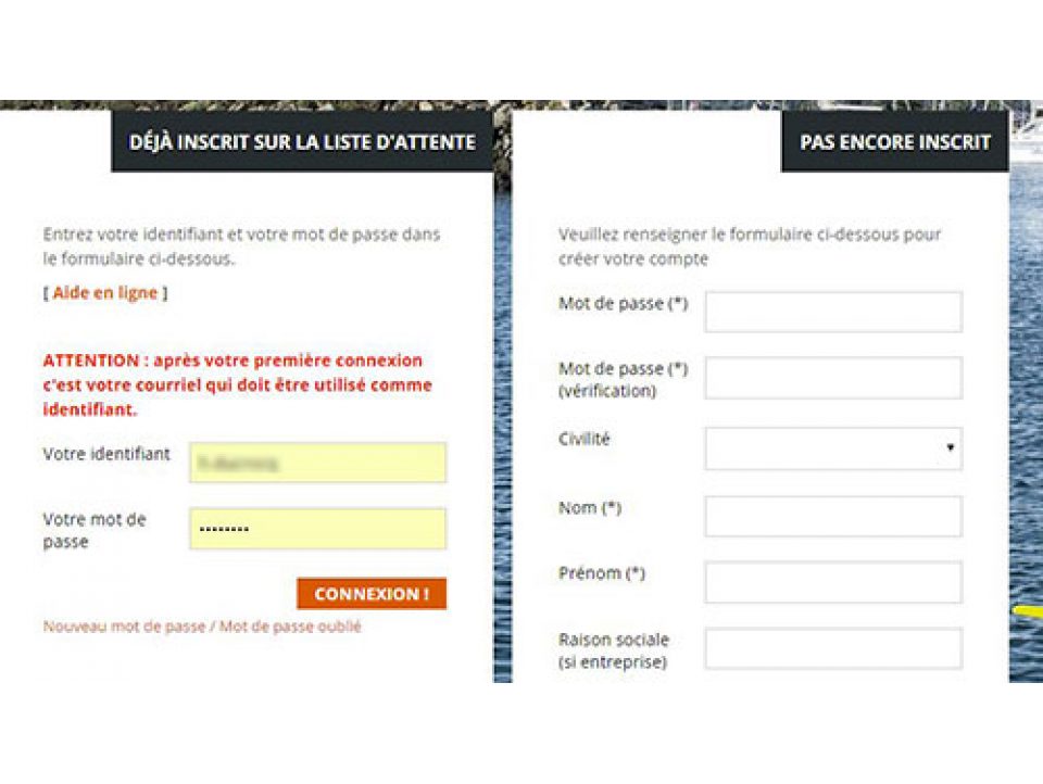 Connexion à la liste d'attente 
